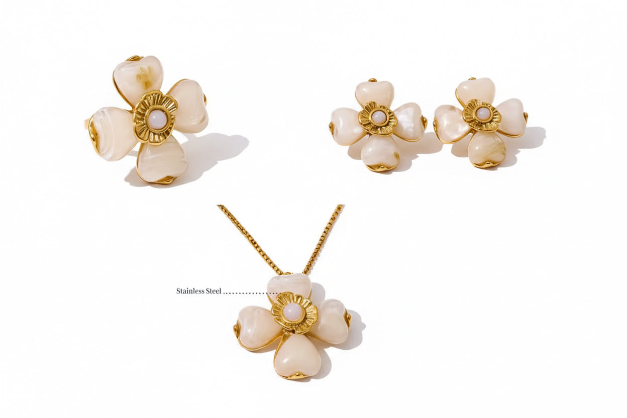Colourful Resin Flower Necklace Sets