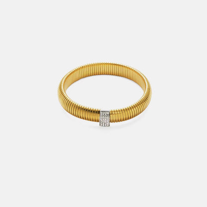 Gold Coil Wrap Statement Bracelet