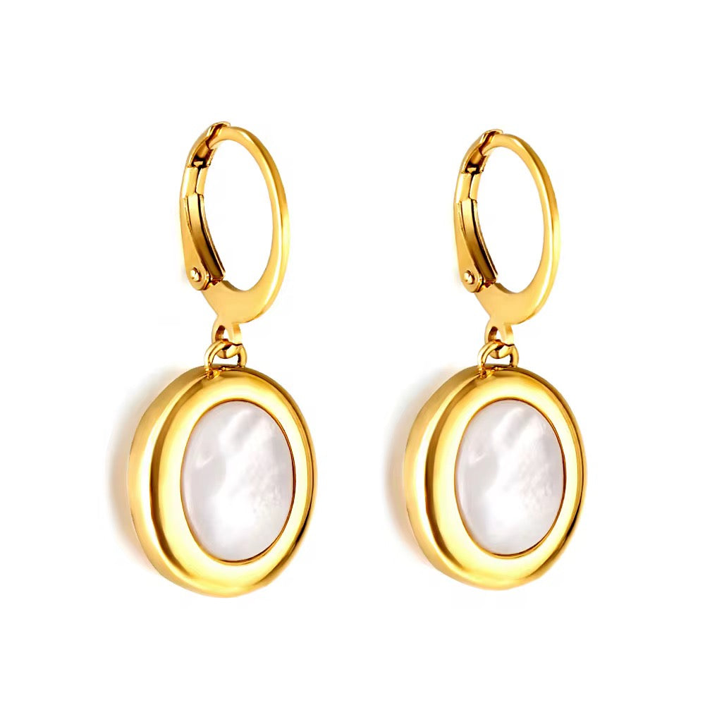 Luna Oval Drop Earrings
