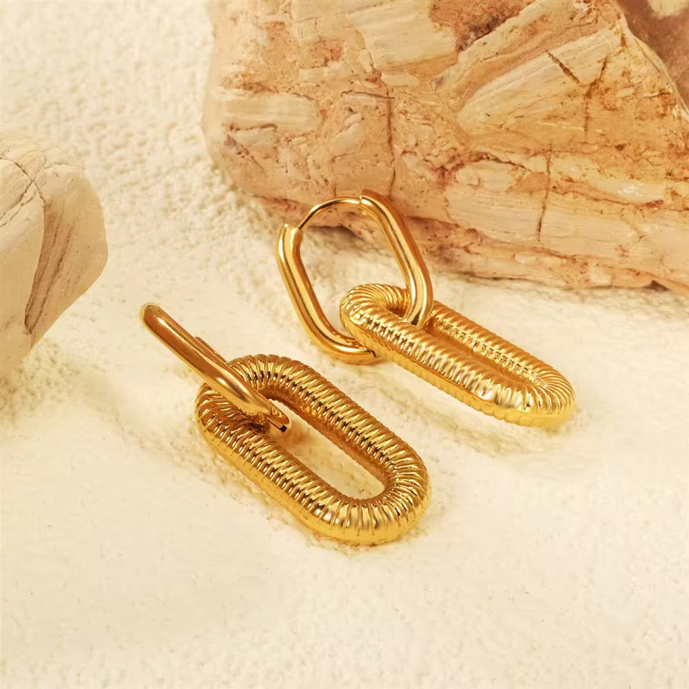 Double Link Statement Earrings