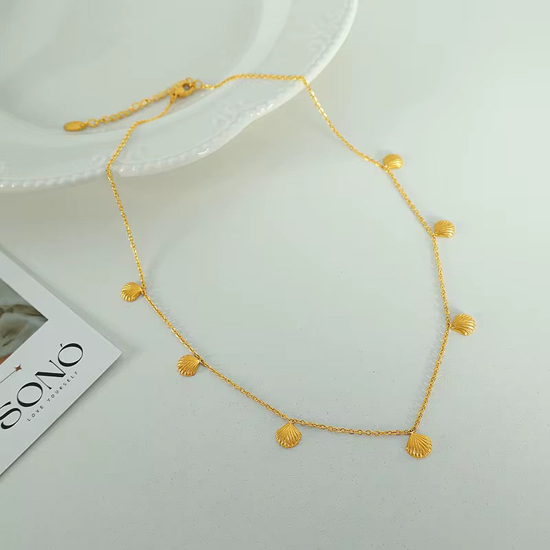 Gold Shell Charm Necklace