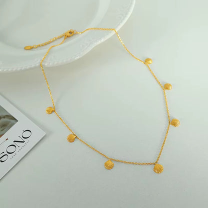 Gold Shell Charm Necklace