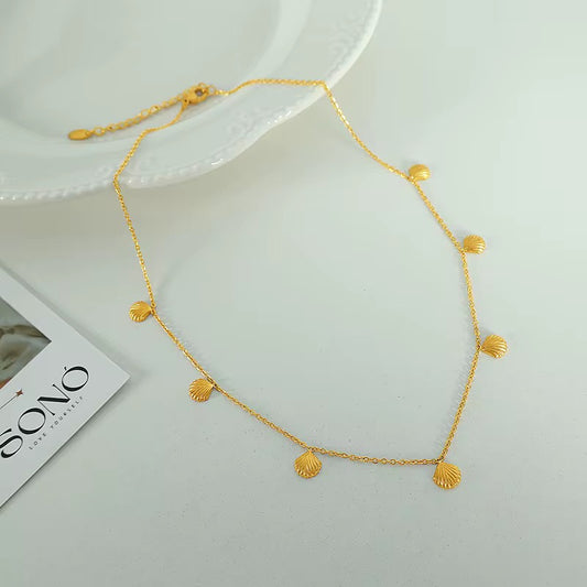 Gold Shell Charm Necklace