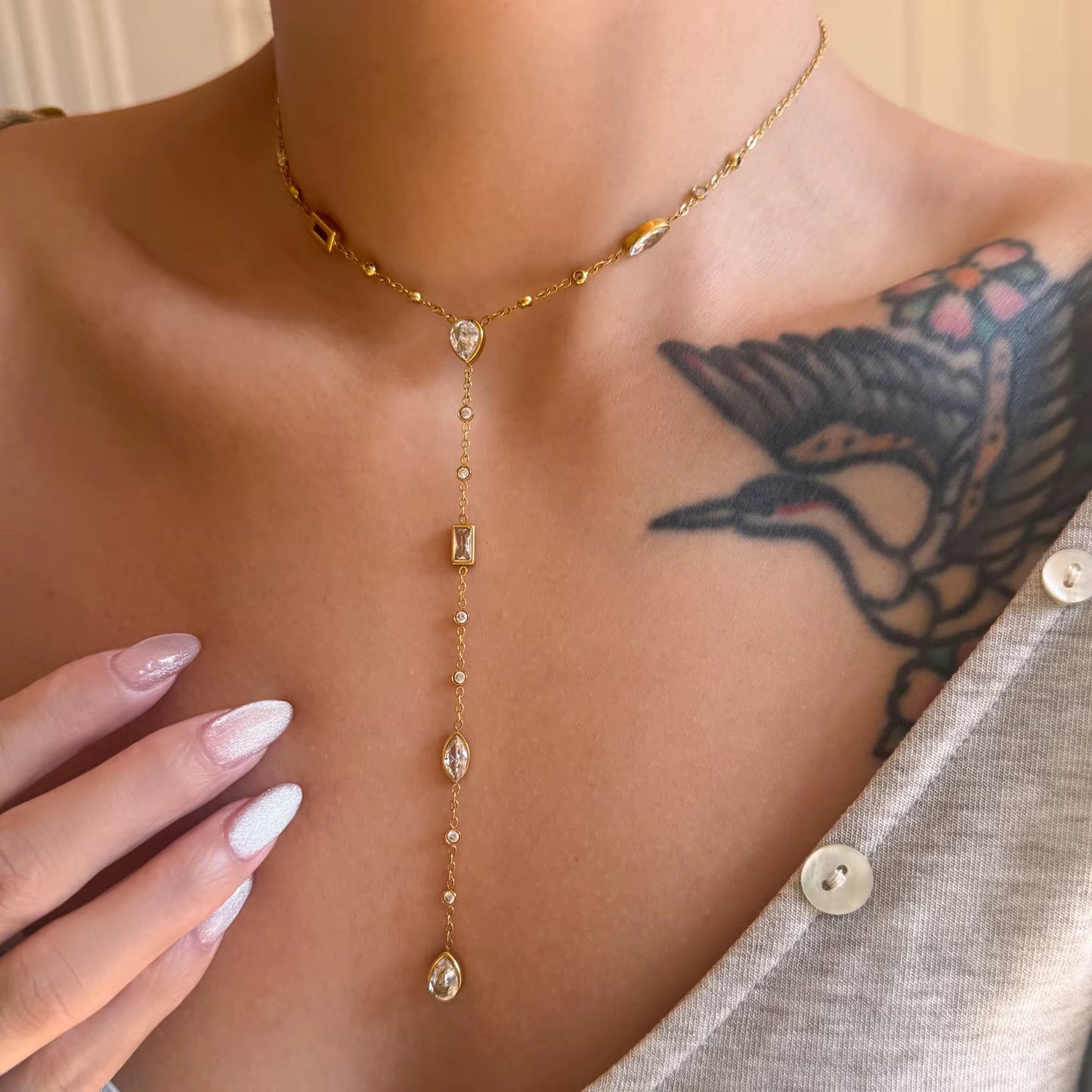 Luxe Drop Lariat Necklace