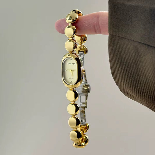Golden Pearl Bead Watch