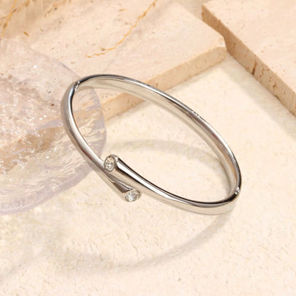 Minimal Dual Zircon Cuff Bracelet