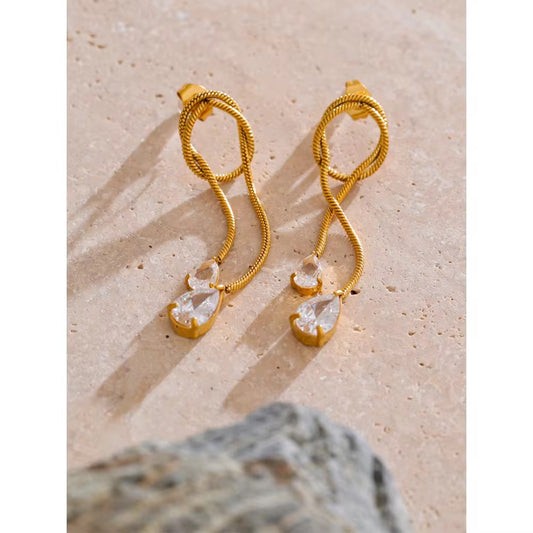 Crystal Drop Knot Earrings
