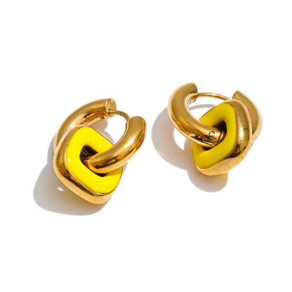 Viva Colourful Enamel Hoop Earrings