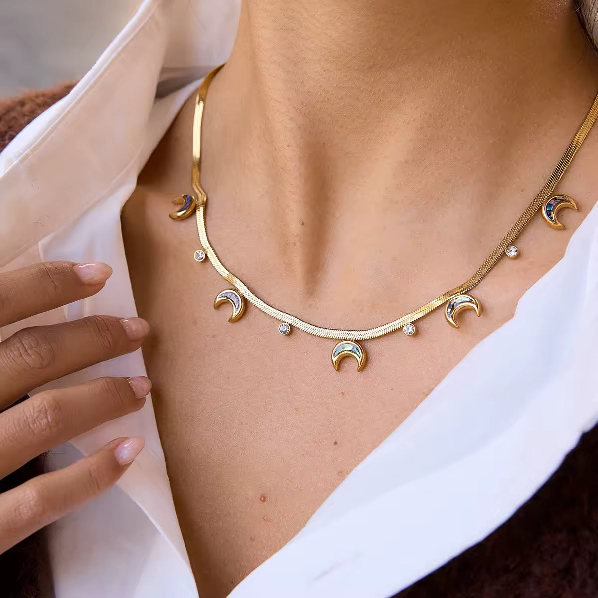 Celestial Moon Charm Necklace