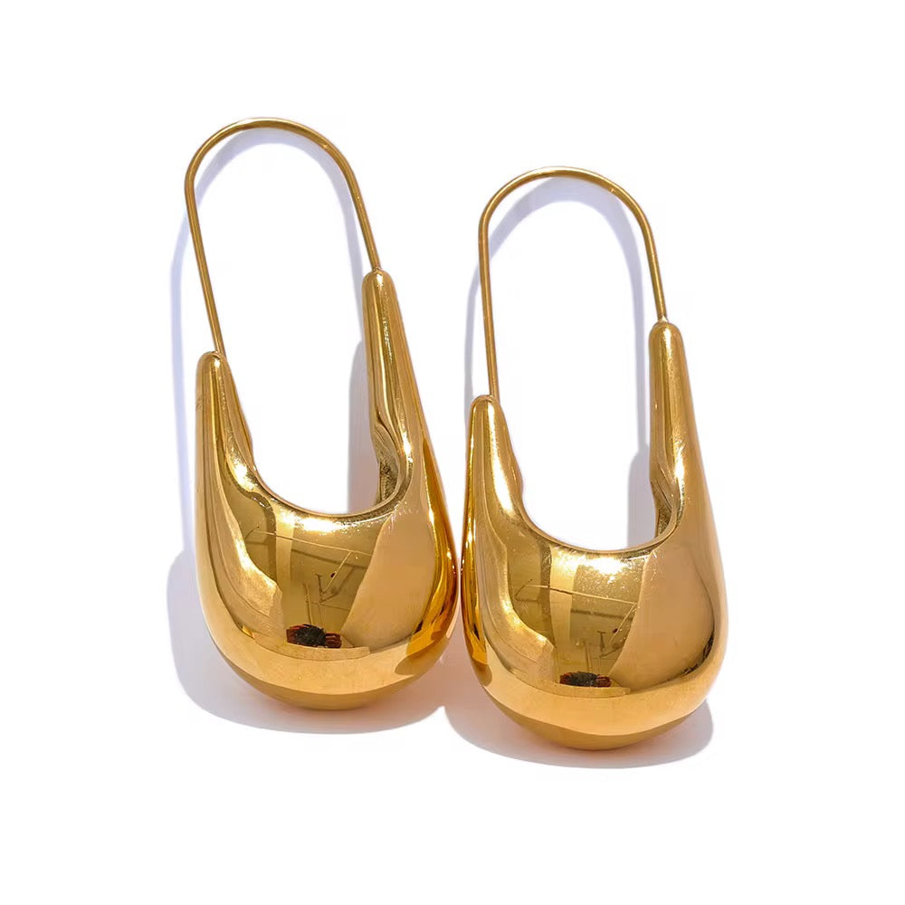 Luxe Golden Teardrop Statement Earrings