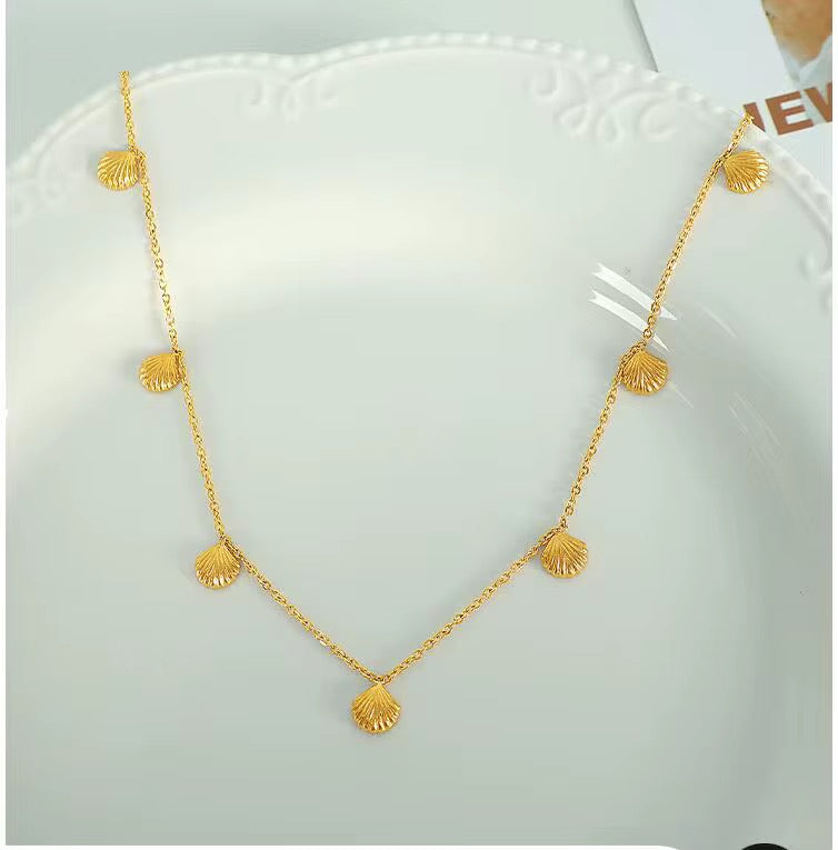 Gold Shell Charm Necklace