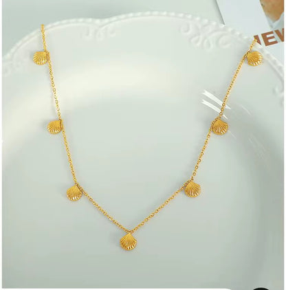 Gold Shell Charm Necklace