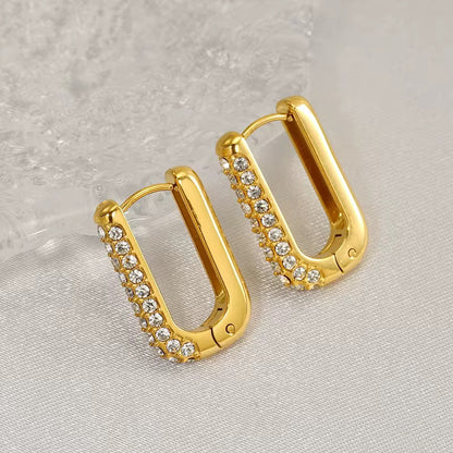 Pave Bar Huggie Earrings