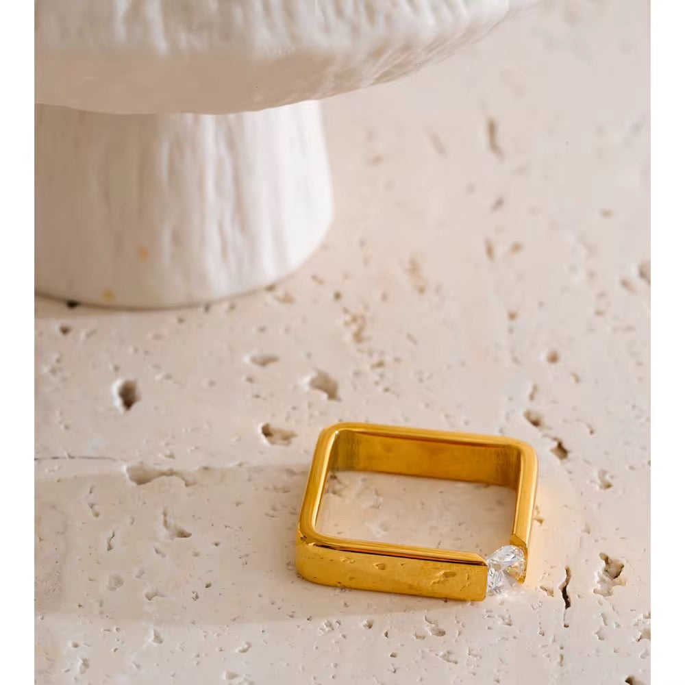 Aura Square Crystal Ring
