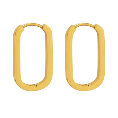 Minimal Oval Hoop Earrings