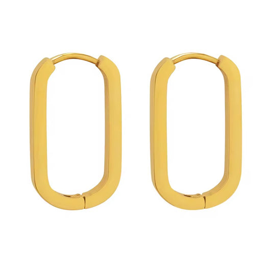 Minimal Oval Hoop Earrings