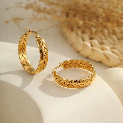 Braided Gold Hoop Earrings