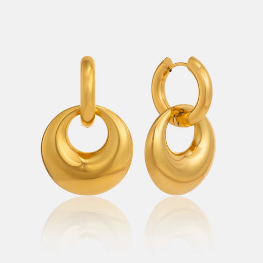 Luxe Double Circle Drop Earrings