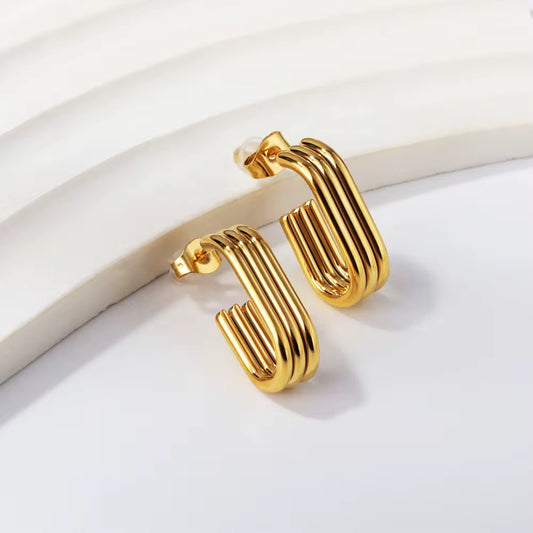 Open Rectangular Hoop Earrings