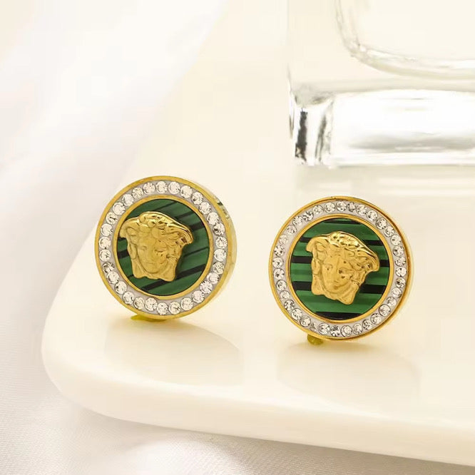 Medusa Coin Stud Earrings