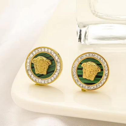 Medusa Coin Stud Earrings