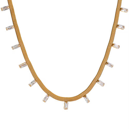 Emerald Drop Snake Chain Necklace
