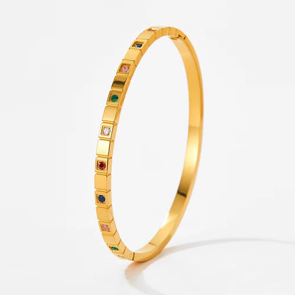 Rainbow Crystal Tile Bangle