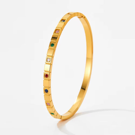 Rainbow Crystal Tile Bangle