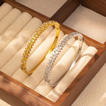 Floral Crystal Bangle