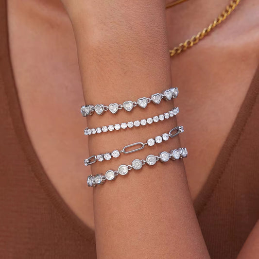 Classic Round Zircon Tennis Bracelet