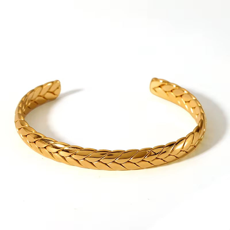 Braided Gold Open Cuff