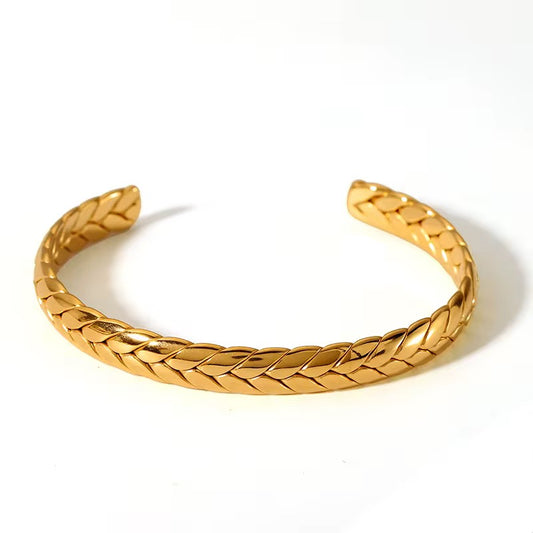 Braided Gold Open Cuff