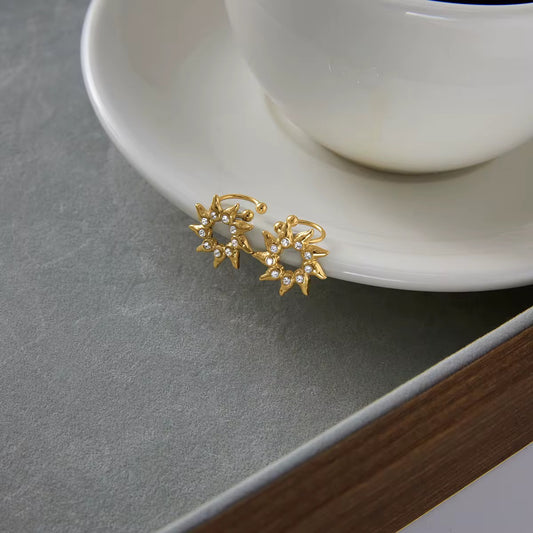 Sunburst Crystal Ear Cuff