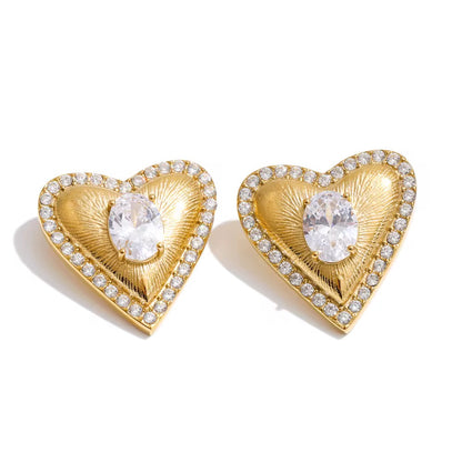 Radiant Heart Crystal Earrings