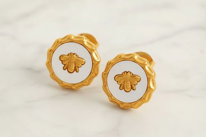 Bee Pearl Stud Earrings