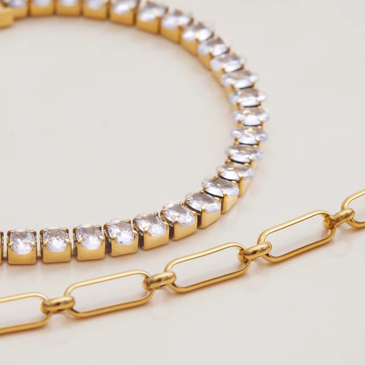 Oval Crystal Tennis Bracelet