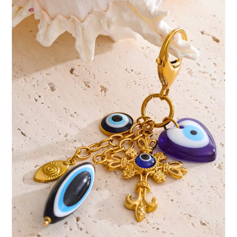 Evil Eye Protection Charm Keychain