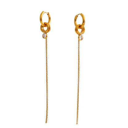 Elara Crystal Chain Drop Earrings