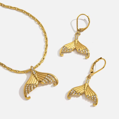 Mermaid Tail Necklace & Earring Set