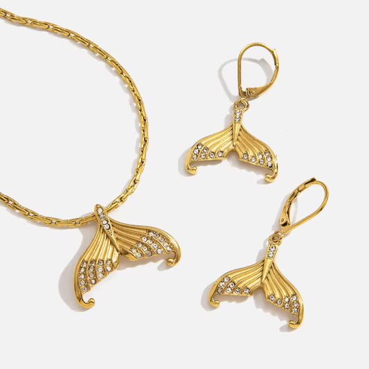 Mermaid Tail Necklace & Earring Set