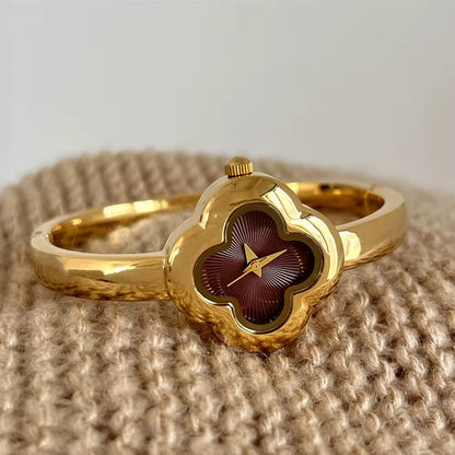 Golden Clover Bangle Watch
