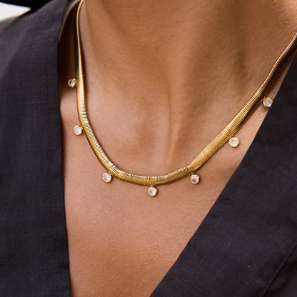 Dainty Drop Snake Chain Necklace