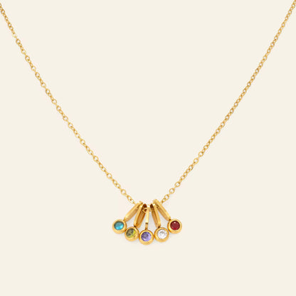 Rainbow Zirconia Drop Necklace