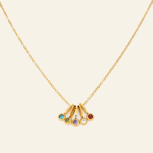 Rainbow Zirconia Drop Necklace
