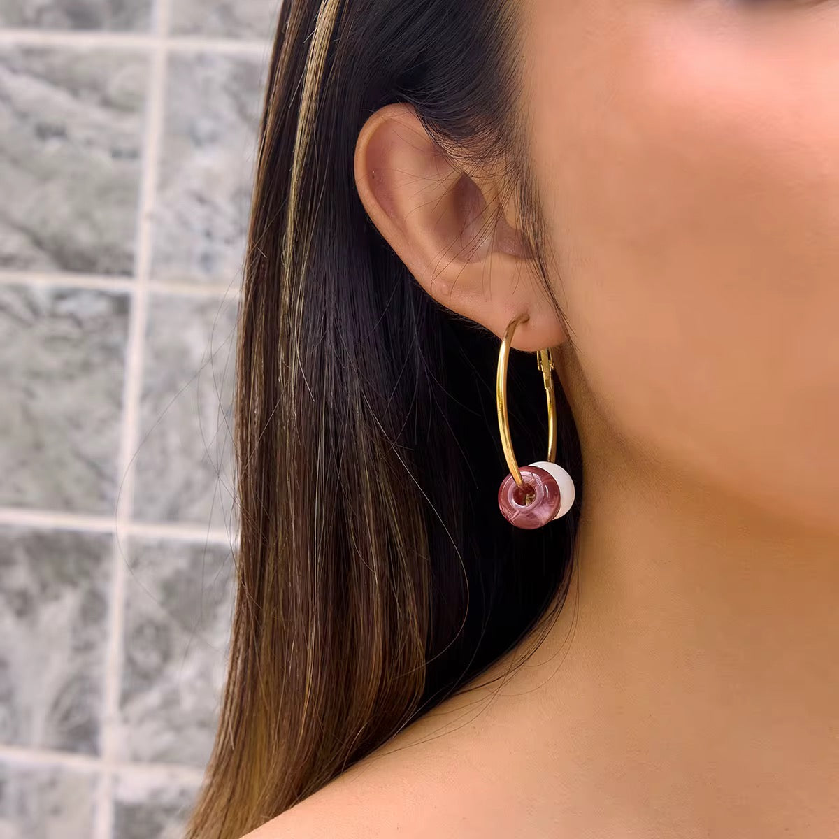 Coastal Charm Beaded Hoop Earrings