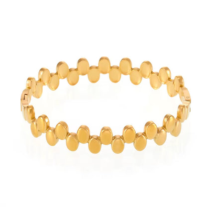 Gold Textured Disc Bracelet