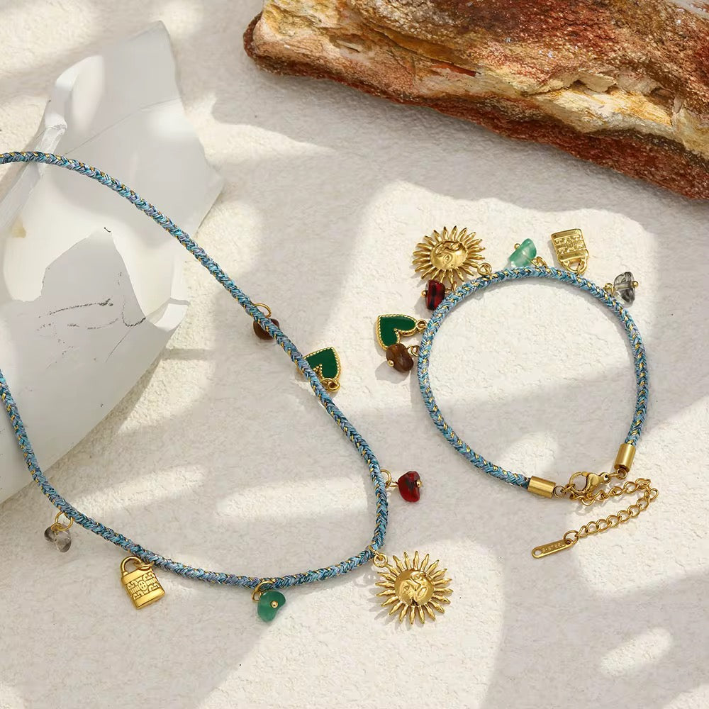 Sun Charm Rope Jewelry Set