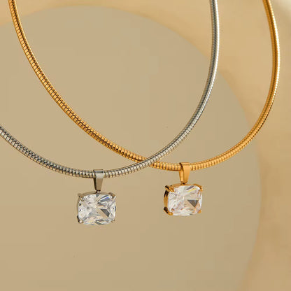 Minimal Crystal Pendant Necklace