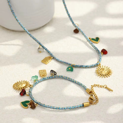 Sun Charm Rope Jewelry Set