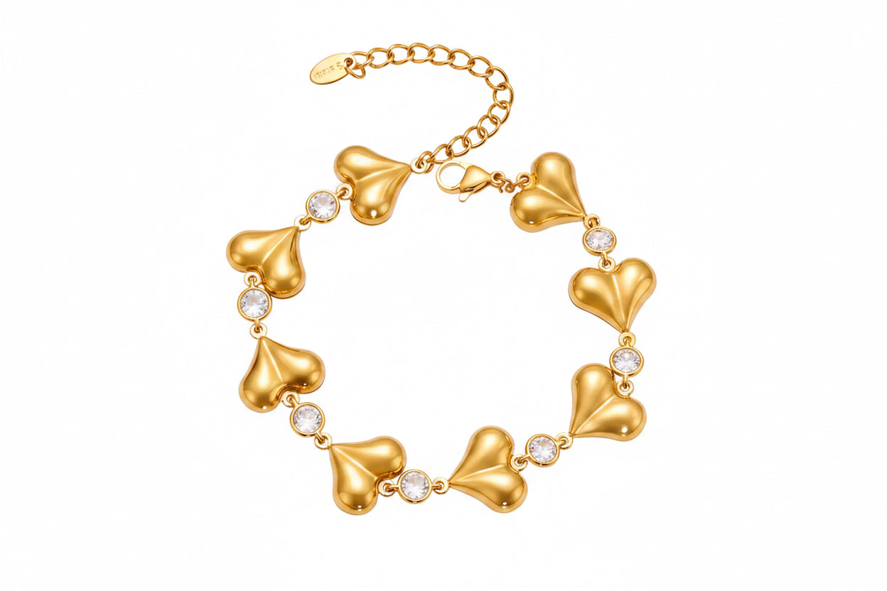 Golden Heart Charm Necklace